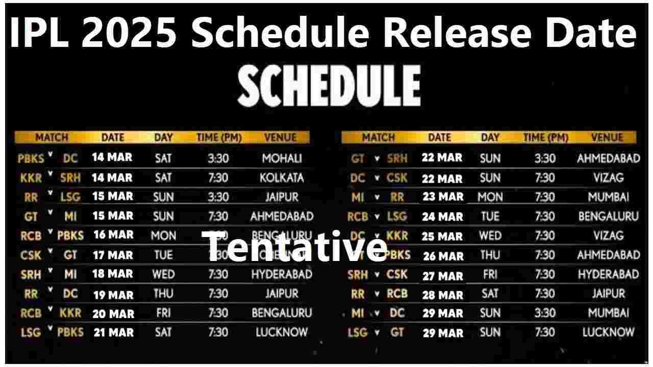 IPL 2025 Schedule Release Date