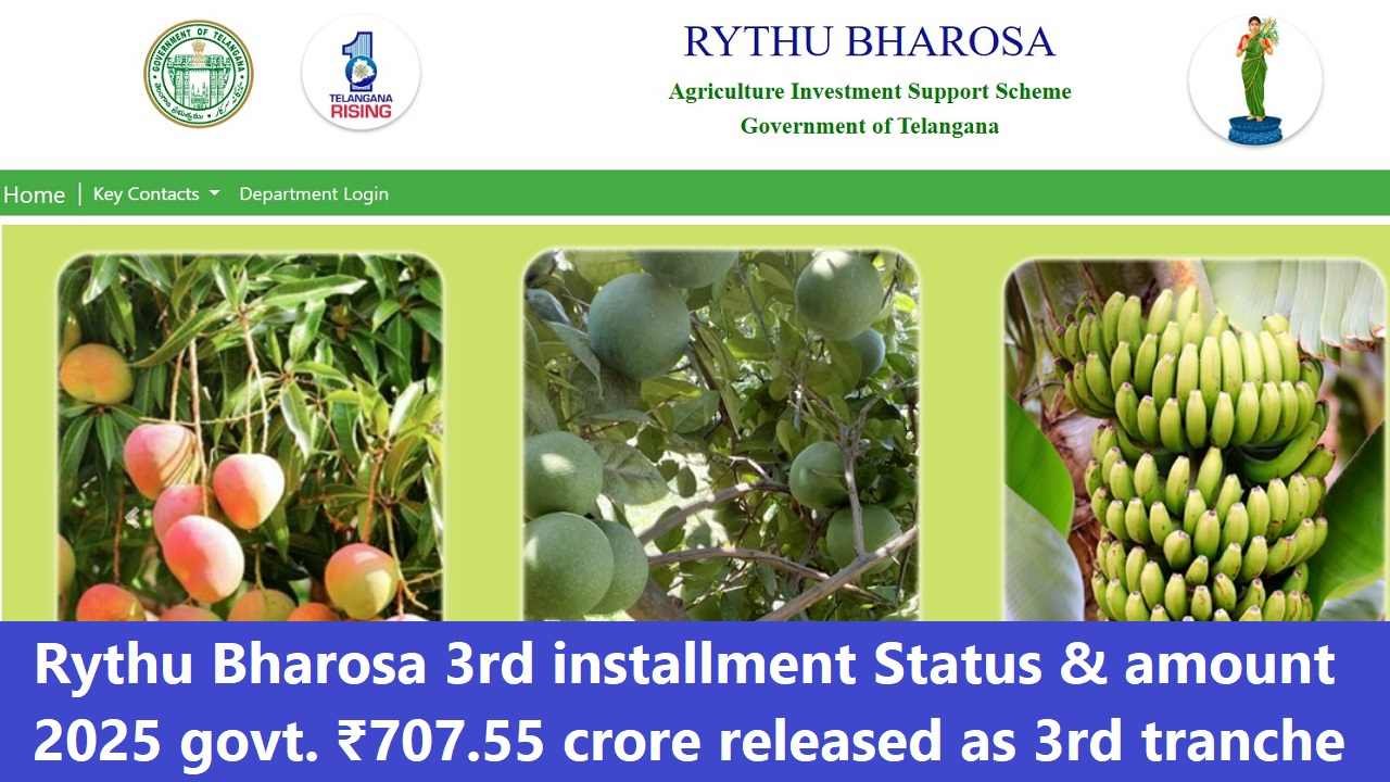 Rythu Bharosa 3rd Installment Status