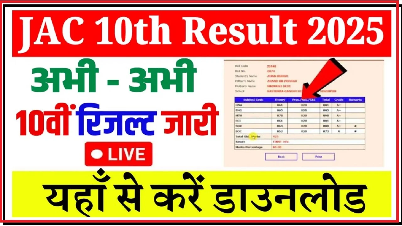 JAC 10th Result Jharkhand Board